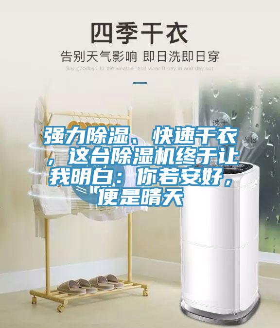 強力除濕、快速干衣，這臺除濕機終于讓我明白：你若安好，便是晴天