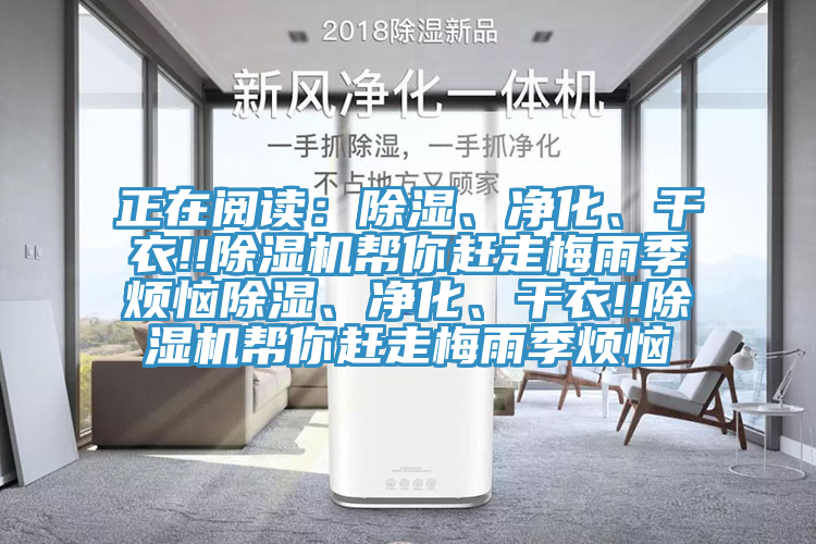 正在閱讀：除濕、凈化、干衣!!除濕機(jī)幫你趕走梅雨季煩惱除濕、凈化、干衣!!除濕機(jī)幫你趕走梅雨季煩惱