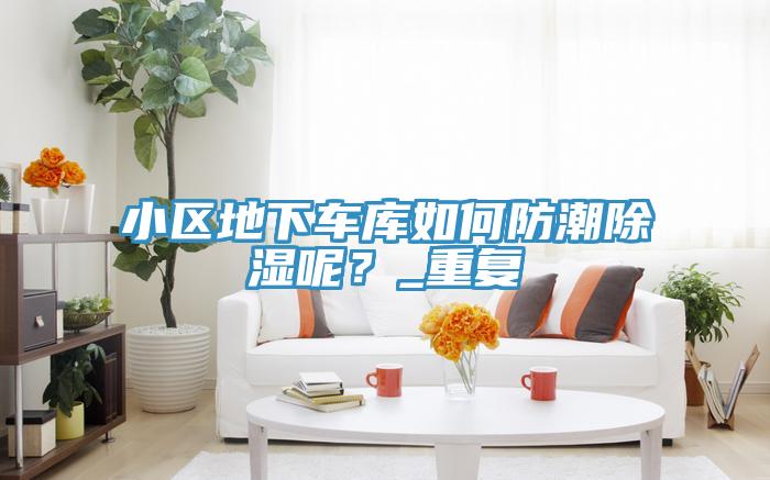 小區(qū)地下車庫如何防潮除濕呢？_重復(fù)